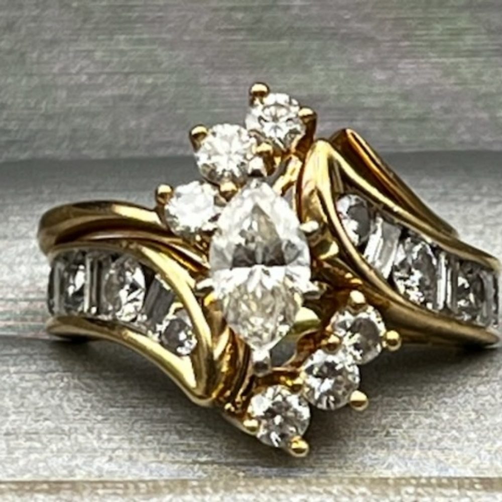 2 ct tw diamond 14ct gold wedding set